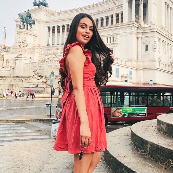 SHEIN Dresses & Skirts - Pink mini dress with open back.